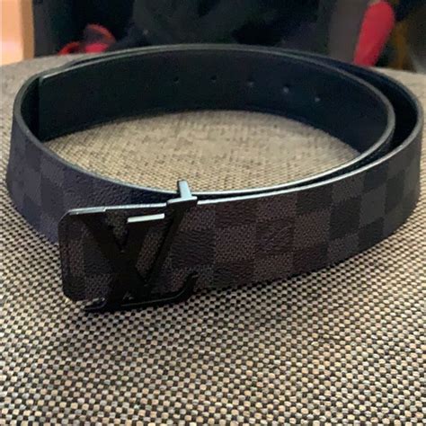 silver and black lv belt|Lv checkered belt.